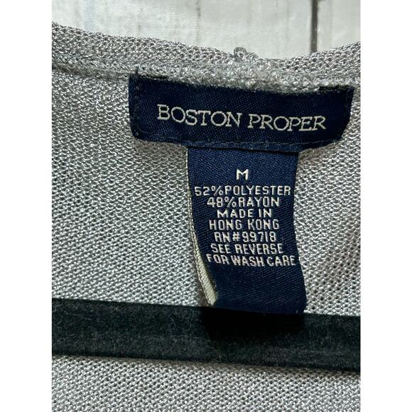 Boston Proper Full Zip Hoodie Long Sleeve Jacket Gray Bling Spatkle Med - Picture 9 of 10